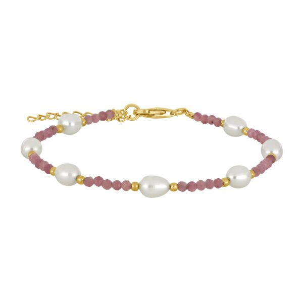 Steinarmband 925 AG gelb vergoldet