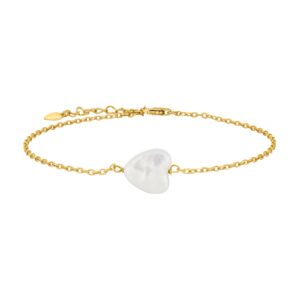 Armband Herz 925 AG gelb vergoldet