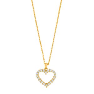 Collier mit Behang Herz 925 AG gelb vergoldet