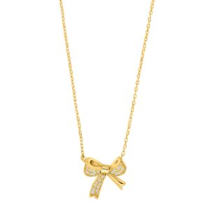Collier mit Behang Schleife 925 AG gelb vergoldet