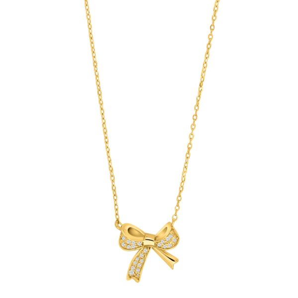 Collier mit Behang Schleife 925 AG gelb vergoldet