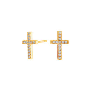 Ohrstecker Mehrsteiner Kreuz 925 AG gelb vergoldet