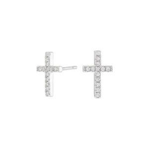 Ohrstecker Mehrsteiner Kreuz 925 Ag rhodiniert