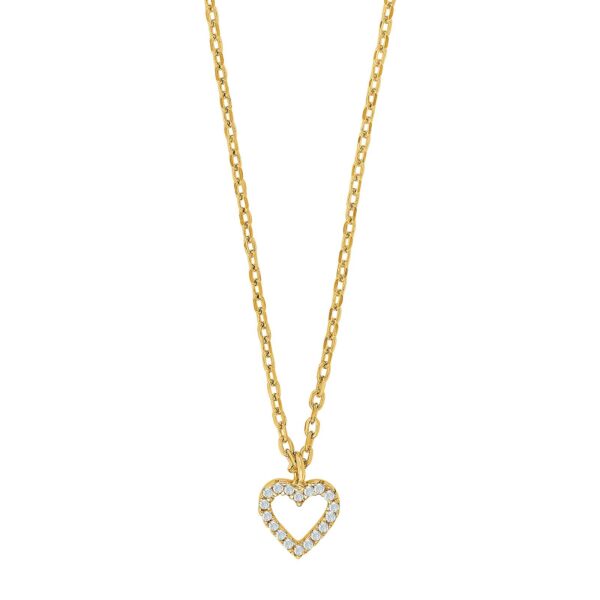 Collier mit Behang Herz 925 AG gelb vergoldet
