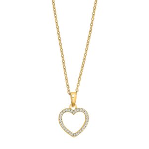 Collier mit Behang Herz 925 AG gelb vergoldet