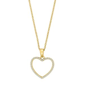 Collier Mehrsteiner Herz 925 AG gelb vergoldet
