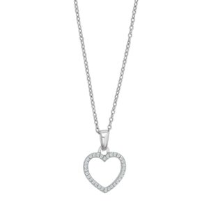 Collier mit Behang Herz 925 Ag rhodiniert