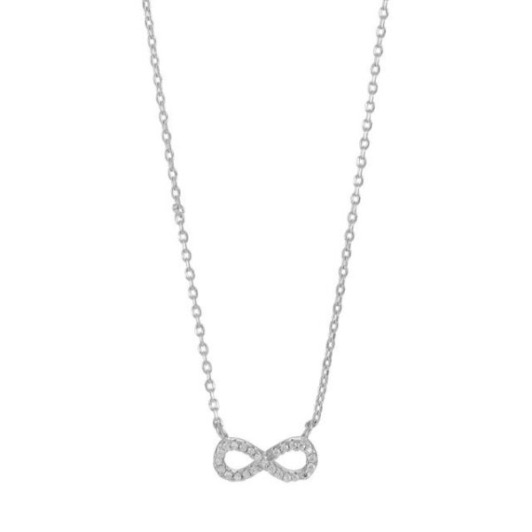 Collier Mehrsteiner Unendlichkeitszeichen 925 Ag rhodiniert
