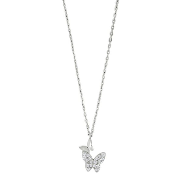 Collier mit Behang Schmetterling 925 Ag rhodiniert