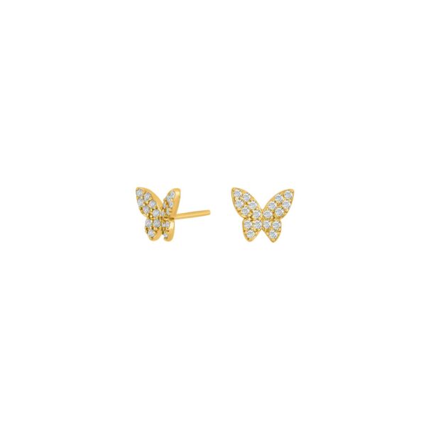 Ohrstecker Mehrsteiner Schmetterling 925 AG gelb vergoldet