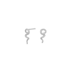 Ohrstecker ohne Stein Schlange 925 Ag rhodiniert