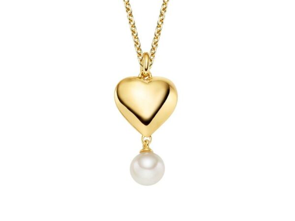 Collier mit Behang Herz 925 AG gelb vergoldet