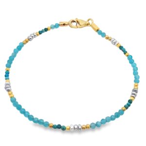 Steinarmband 925 AG gelb vergoldet