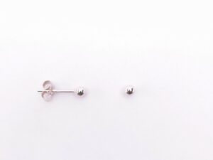 Ohrstecker ohne Stein Kugel 925 Ag Rosé vergoldet