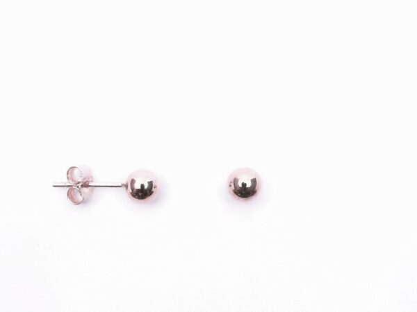 Ohrstecker ohne Stein Kugel 925 Ag Rosé vergoldet