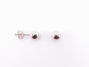 Ohrstecker ohne Stein Kugel 925 Ag Rosé vergoldet