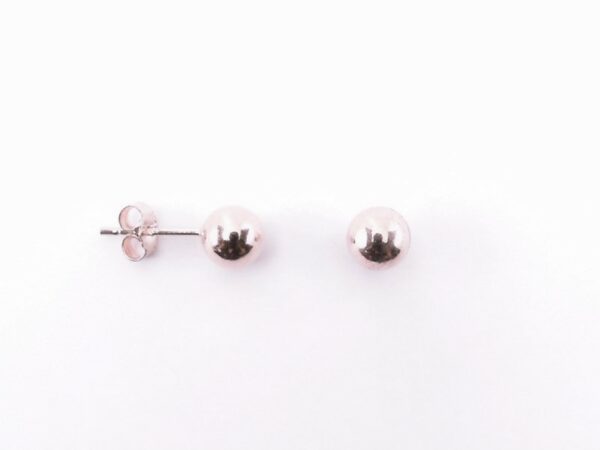 Ohrstecker ohne Stein Kugel 925 Ag Rosé vergoldet