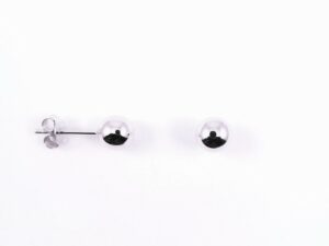 Ohrstecker ohne Stein Kugel 925 Ag rhodiniert