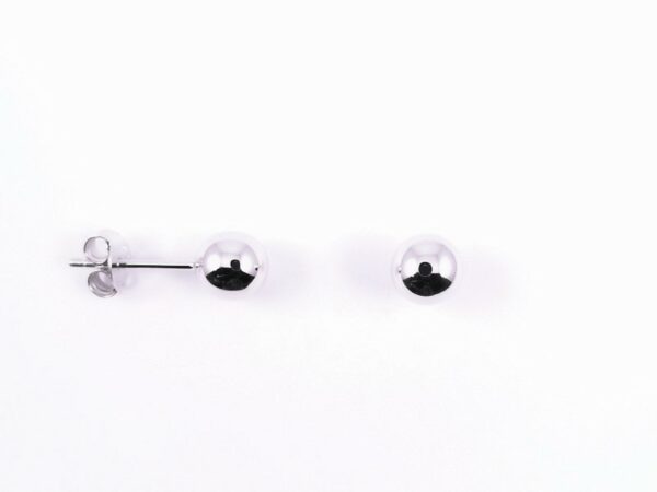 Ohrstecker ohne Stein Kugel 925 Ag rhodiniert