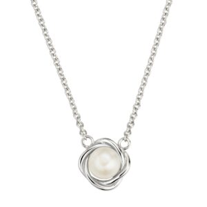 Collier mit Perle 925 Ag rhodiniert