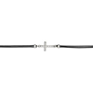 Armband Kreuz 925 Ag rhodiniert