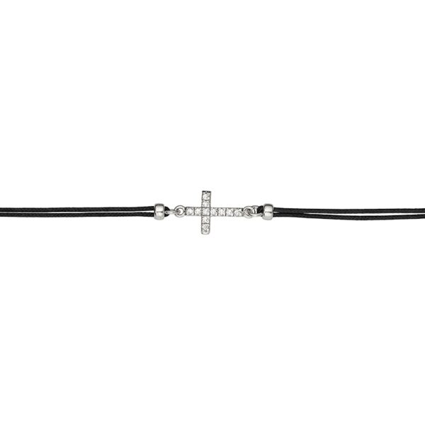 Armband Kreuz 925 Ag rhodiniert