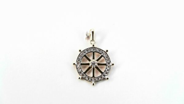 Anhänger Symbole Steuerrad 333 GG/Rhodiniert
