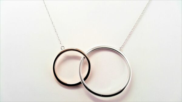 Collier mit Behang Unendlichkeitszeichen 925 AG bic. rosé/weiss