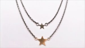 Collier ohne Stein Stern Titan Bicolor