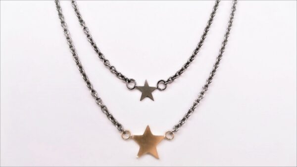 Collier ohne Stein Stern Titan Bicolor