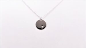 Collier mit Behang Gravurplatte Kreuz 925 Ag rhodiniert