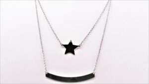 Collier ohne Stein Stern 925 Ag rhodiniert