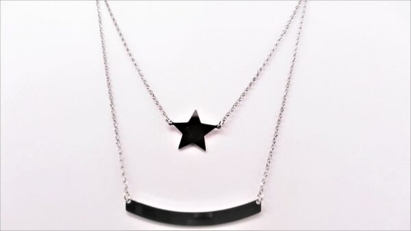 Collier ohne Stein Stern 925 Ag rhodiniert