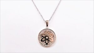 Collier mit Behang Lebensblume Stahl