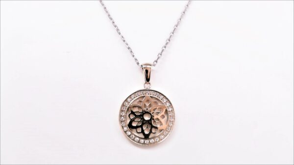 Collier mit Behang Lebensblume Stahl