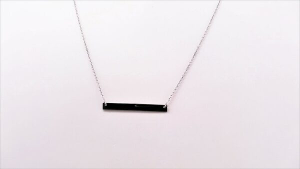 Collier mit Behang Gravurplatte 925 Ag rhodiniert