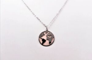 Collier mit Behang 925 AG bic. rosé/weiss