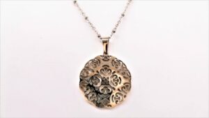 Collier mit Behang Lebensblume Stahl