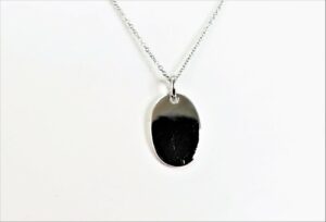Collier mit Behang Gravurplatte 925 Ag rhodiniert