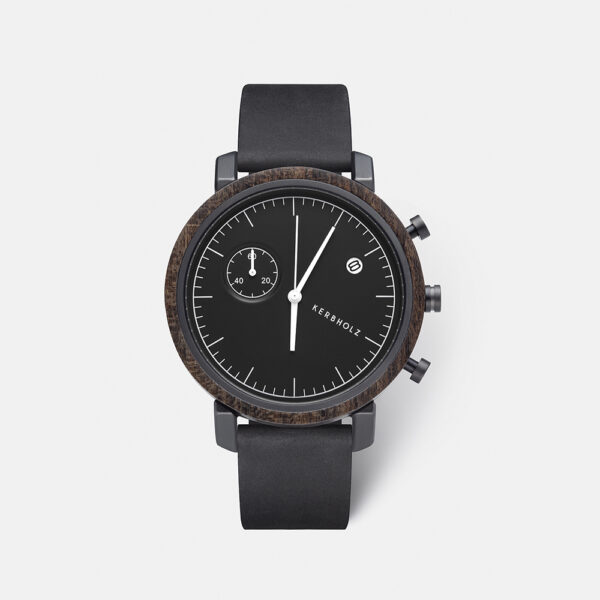 Herrenuhr analog Franz Sandalwood Midnight Black Edelstahl/Holz