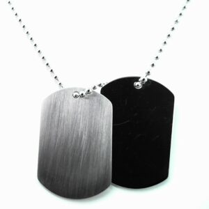 Herrencollier Gravurplatte Stahl