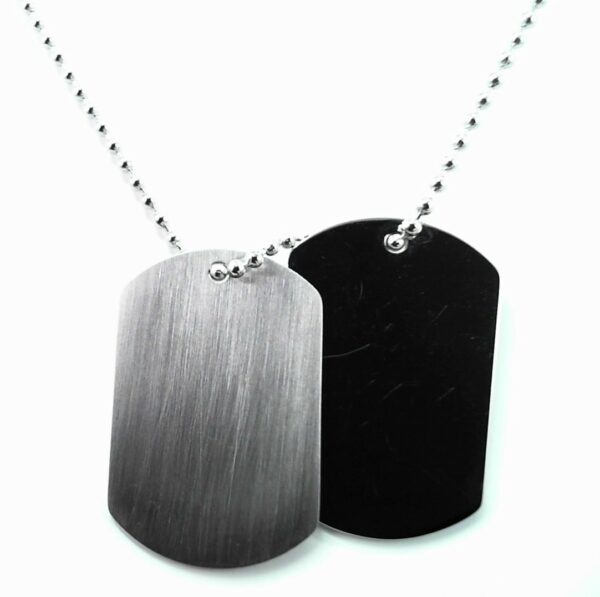Herrencollier Gravurplatte Stahl