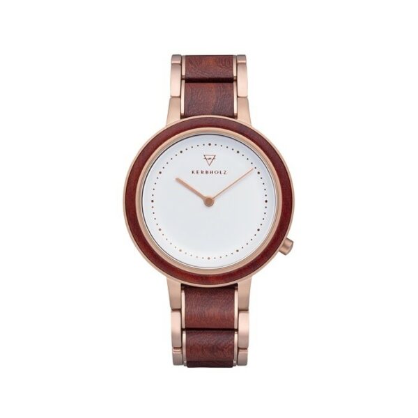 Damenuhr analog Thea/Rosewood/Rosegold Edelstahl/Holz