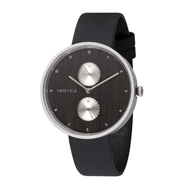 Herrenuhr analog Emil Silver Darkwood Midnight Black Edelstahl/Holz
