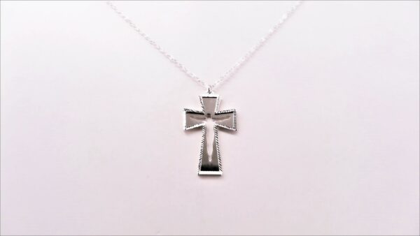 Collier mit Behang Kreuz 925 Ag rhodiniert