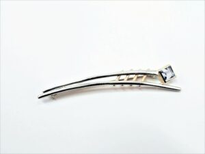 Brosche 925 AG bic. gelb/weiss