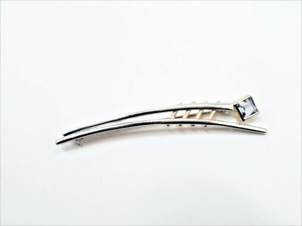 Brosche 925 AG bic. gelb/weiss