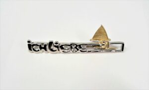 Krawattenschmuck 925 AG bic. gelb/weiss