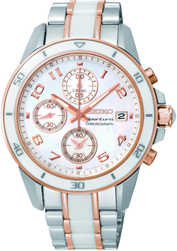 Damenuhr analog Chronograph Edelstahl