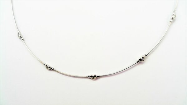 Collier Mehrsteiner Herz 750 Weißgold